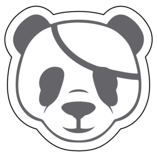 Pirate Panda Sticker (Grey)